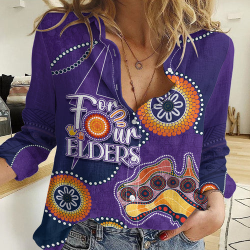 Personalised NAIDOC Week 2023 NRL Storms For Our Elders Women Casual Shirt LT7