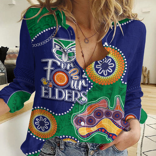 Personalised NAIDOC Week 2023 NRL NZ Warriors For Our Elders Women Casual Shirt LT7