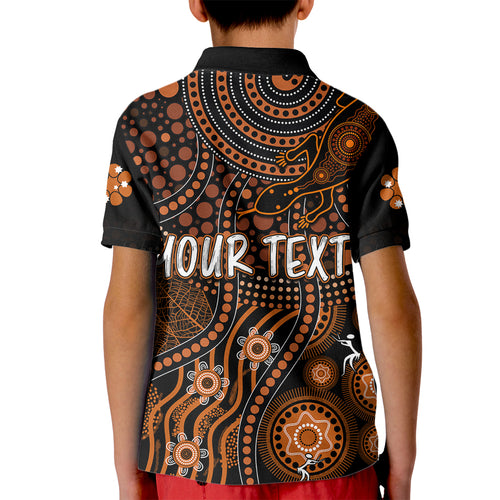 personalised-northern-territory-day-kid-polo-shirt-indigenous-sun-and-life-art