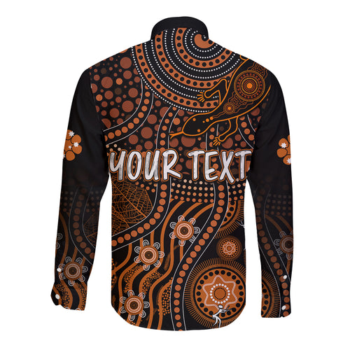 personalised-northern-territory-day-long-sleeve-button-shirt-indigenous-sun-and-life-art