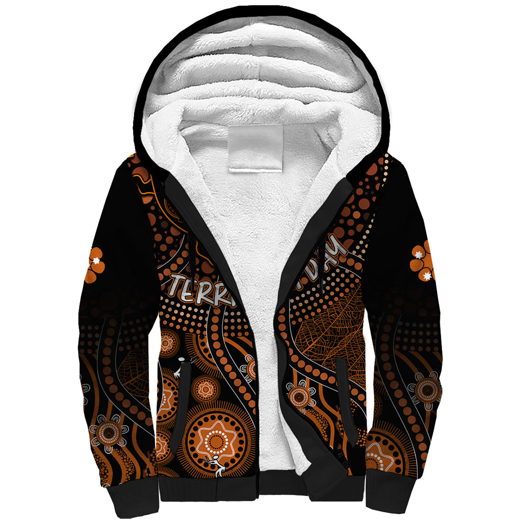 personalised-northern-territory-day-sherpa-hoodie-indigenous-sun-and-life-art