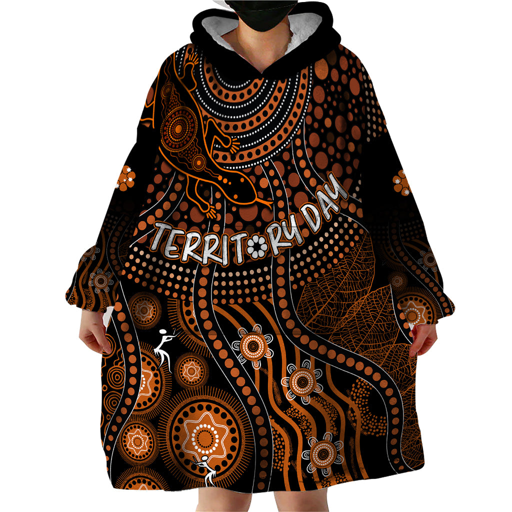 personalised-northern-territory-day-wearable-blanket-hoodie-indigenous-sun-and-life-art