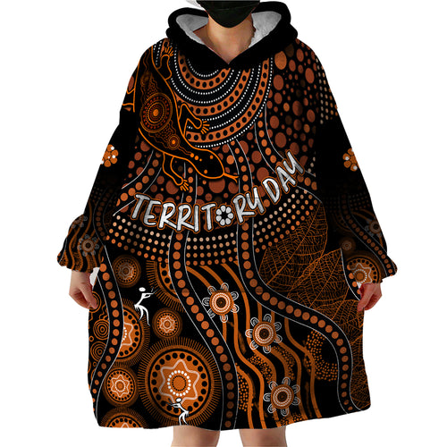 personalised-northern-territory-day-wearable-blanket-hoodie-indigenous-sun-and-life-art