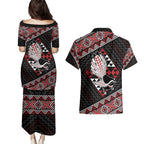 Taniko Aotearoa Couples Matching Puletasi and Hawaiian Shirt Poutama Mix Piwakawaka