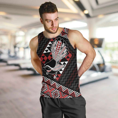 Taniko Aotearoa Men Tank Top Poutama Mix Piwakawaka
