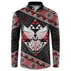 Taniko Aotearoa Button Sweatshirt Poutama Mix Piwakawaka - Ver02