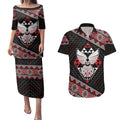 Taniko Aotearoa Couples Matching Puletasi and Hawaiian Shirt Poutama Mix Piwakawaka - Ver02