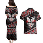 Taniko Aotearoa Couples Matching Puletasi and Hawaiian Shirt Poutama Mix Piwakawaka - Ver02