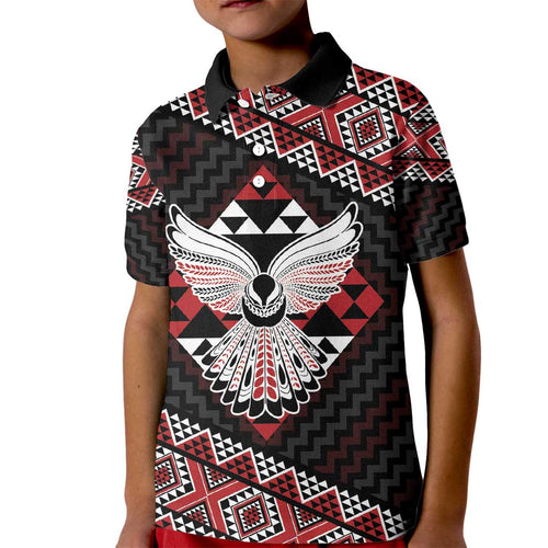 Taniko Aotearoa Kid Polo Shirt Poutama Mix Piwakawaka - Ver02