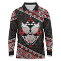 Taniko Aotearoa Long Sleeve Polo Shirt Poutama Mix Piwakawaka - Ver02