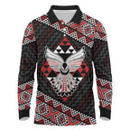 Taniko Aotearoa Long Sleeve Polo Shirt Poutama Mix Piwakawaka - Ver02