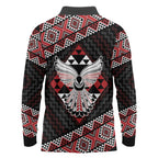 Taniko Aotearoa Long Sleeve Polo Shirt Poutama Mix Piwakawaka - Ver02