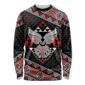 Taniko Aotearoa Long Sleeve Shirt Poutama Mix Piwakawaka - Ver02