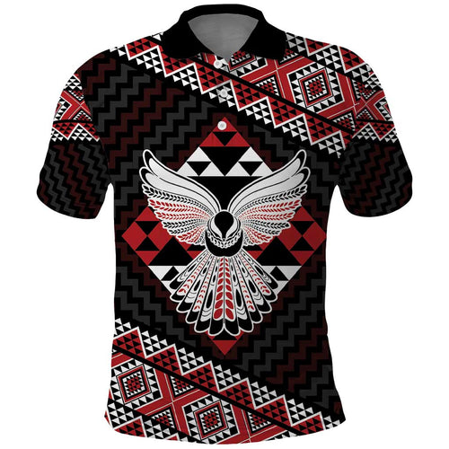 Taniko Aotearoa Polo Shirt Poutama Mix Piwakawaka - Ver02
