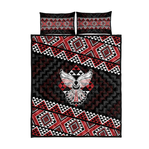 Taniko Aotearoa Quilt Bed Set Poutama Mix Piwakawaka - Ver02