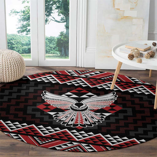 Taniko Aotearoa Round Carpet Poutama Mix Piwakawaka - Ver02