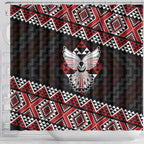 Taniko Aotearoa Shower Curtain Poutama Mix Piwakawaka - Ver02