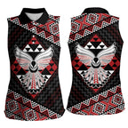 Taniko Aotearoa Women Sleeveless Polo Shirt Poutama Mix Piwakawaka - Ver02