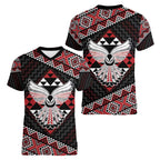 Taniko Aotearoa Women V-Neck T-Shirt Poutama Mix Piwakawaka - Ver02