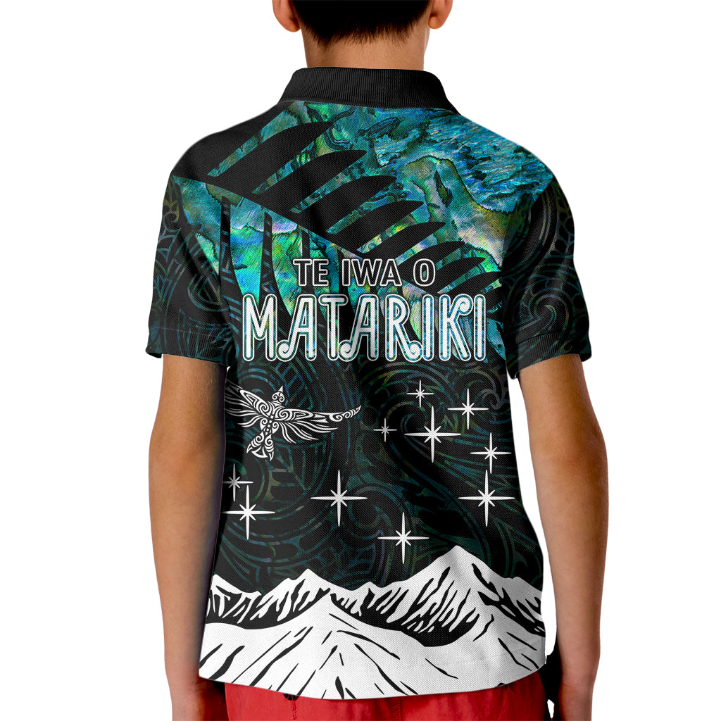 peronsalised-maori-new-year-kid-polo-shirt-matariki-mix-paua-shell