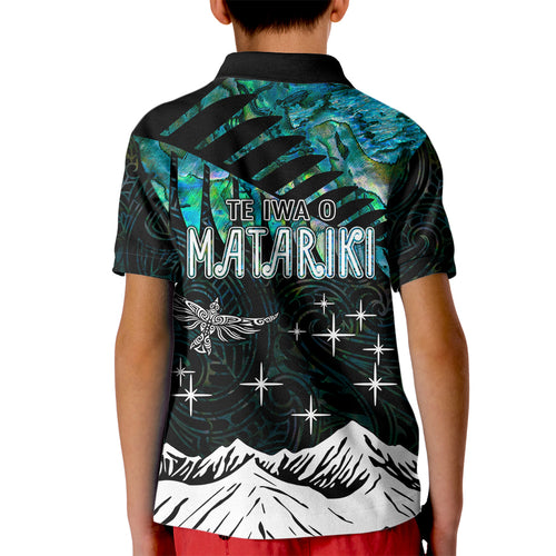 peronsalised-maori-new-year-kid-polo-shirt-matariki-mix-paua-shell