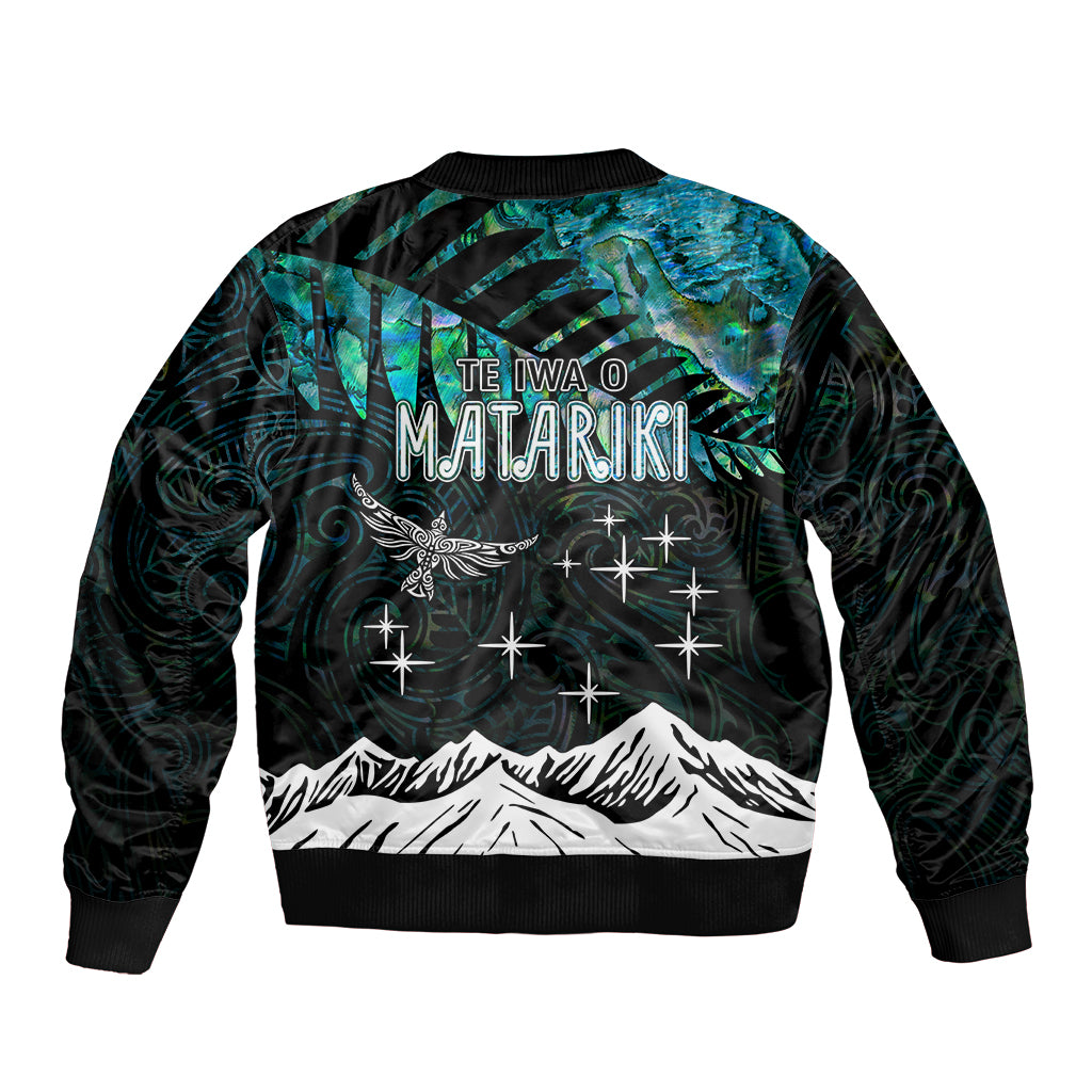 peronsalised-maori-new-year-sleeve-zip-bomber-jacket-matariki-mix-paua-shell