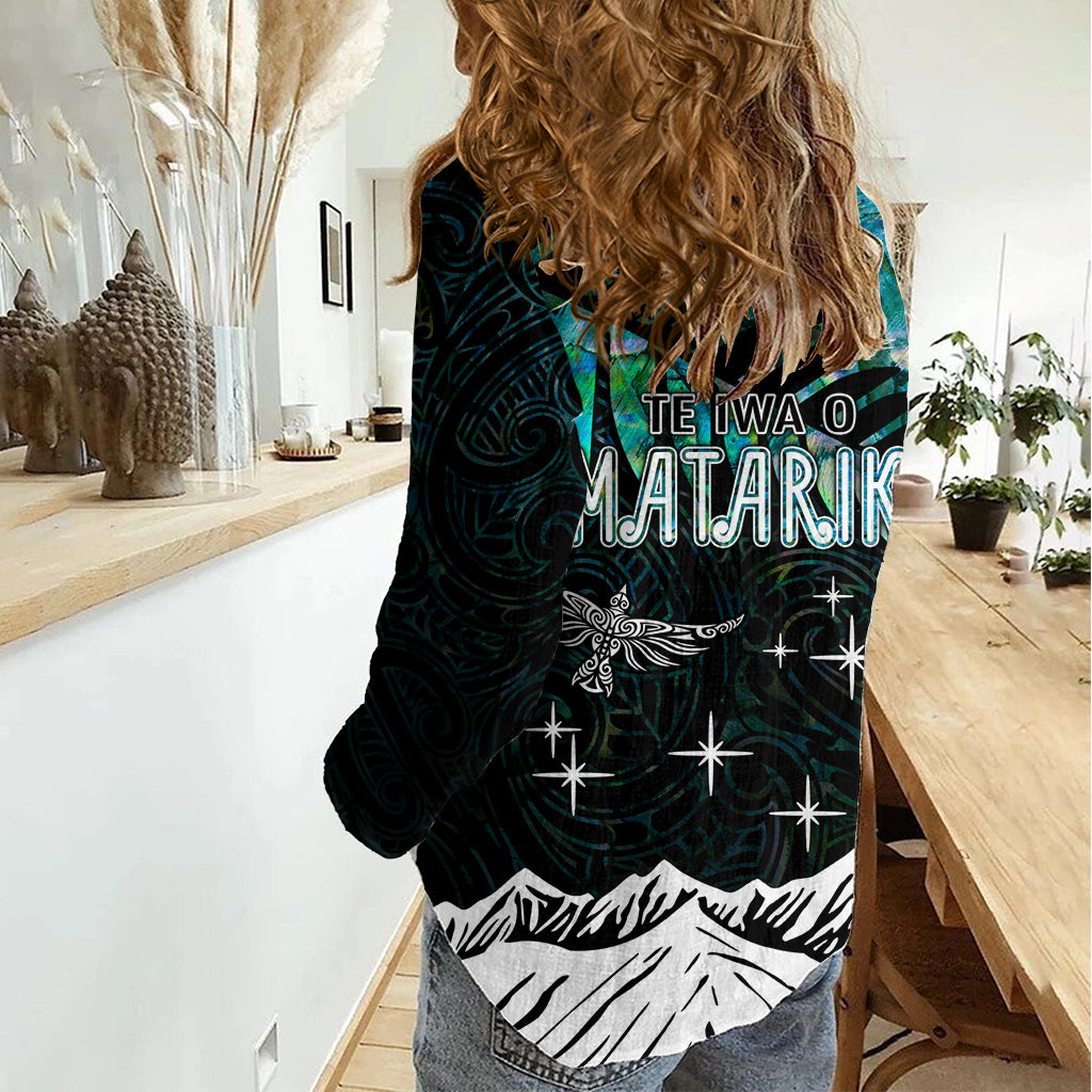 Peronsalised Maori New Year Women Casual Shirt Matariki Mix Paua Shell LT7