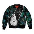 peronsalised-new-zealand-bomber-jacket-paua-shell-maori-manaia-with-silver-ferns