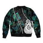 peronsalised-new-zealand-bomber-jacket-paua-shell-maori-manaia-with-silver-ferns