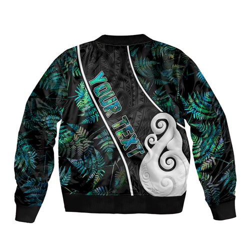 peronsalised-new-zealand-bomber-jacket-paua-shell-maori-manaia-with-silver-ferns