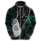 peronsalised-new-zealand-hoodie-paua-shell-maori-manaia-with-silver-ferns