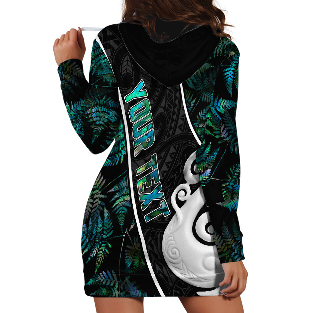 peronsalised-new-zealand-hoodie-dress-paua-shell-maori-manaia-with-silver-ferns