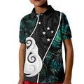 peronsalised-new-zealand-kid-polo-shirt-paua-shell-maori-manaia-with-silver-ferns