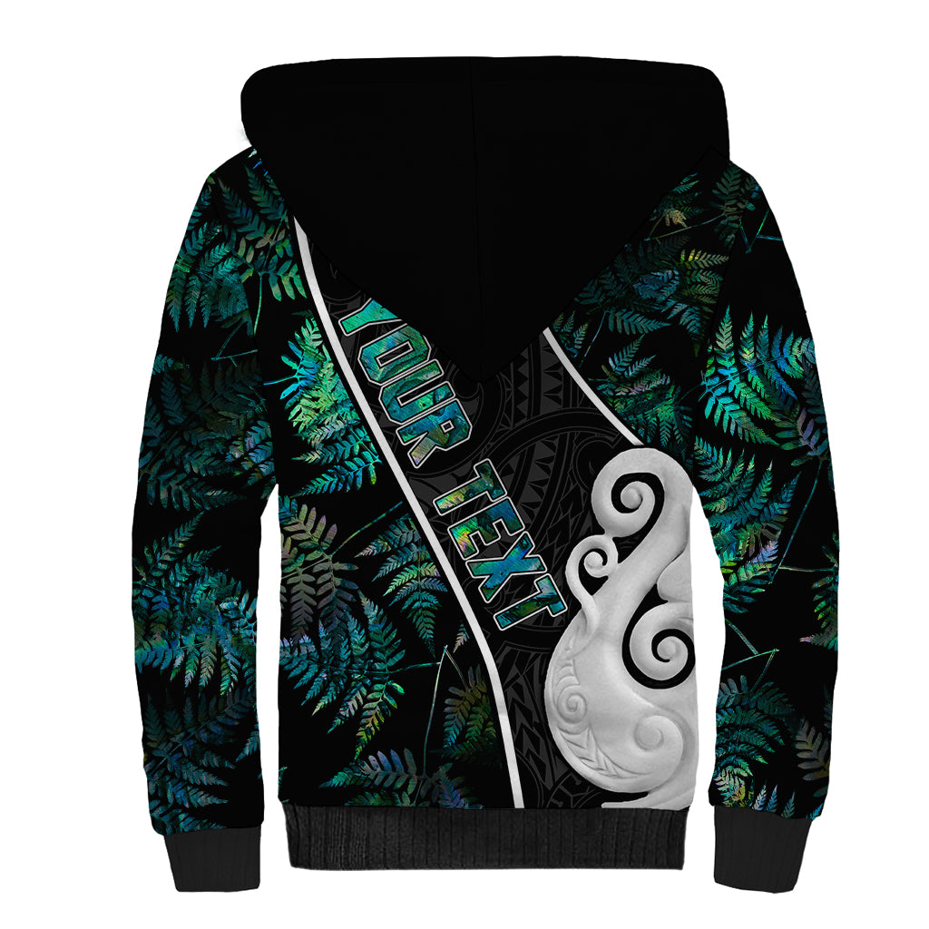 peronsalised-new-zealand-sherpa-hoodie-paua-shell-maori-manaia-with-silver-ferns
