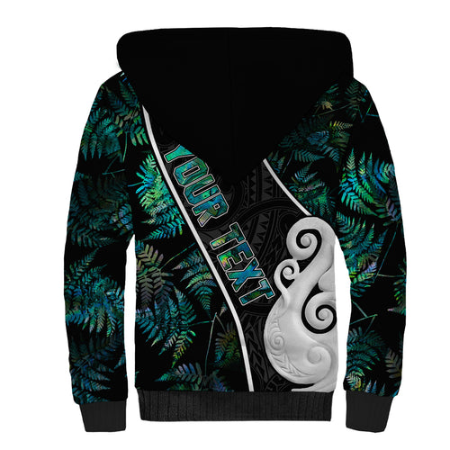 peronsalised-new-zealand-sherpa-hoodie-paua-shell-maori-manaia-with-silver-ferns