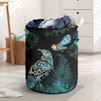 Aotearoa Maori Mahuru Laundry Basket Spring Time - Paua Shell Green