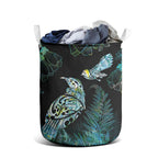 Aotearoa Maori Mahuru Laundry Basket Spring Time - Paua Shell Green