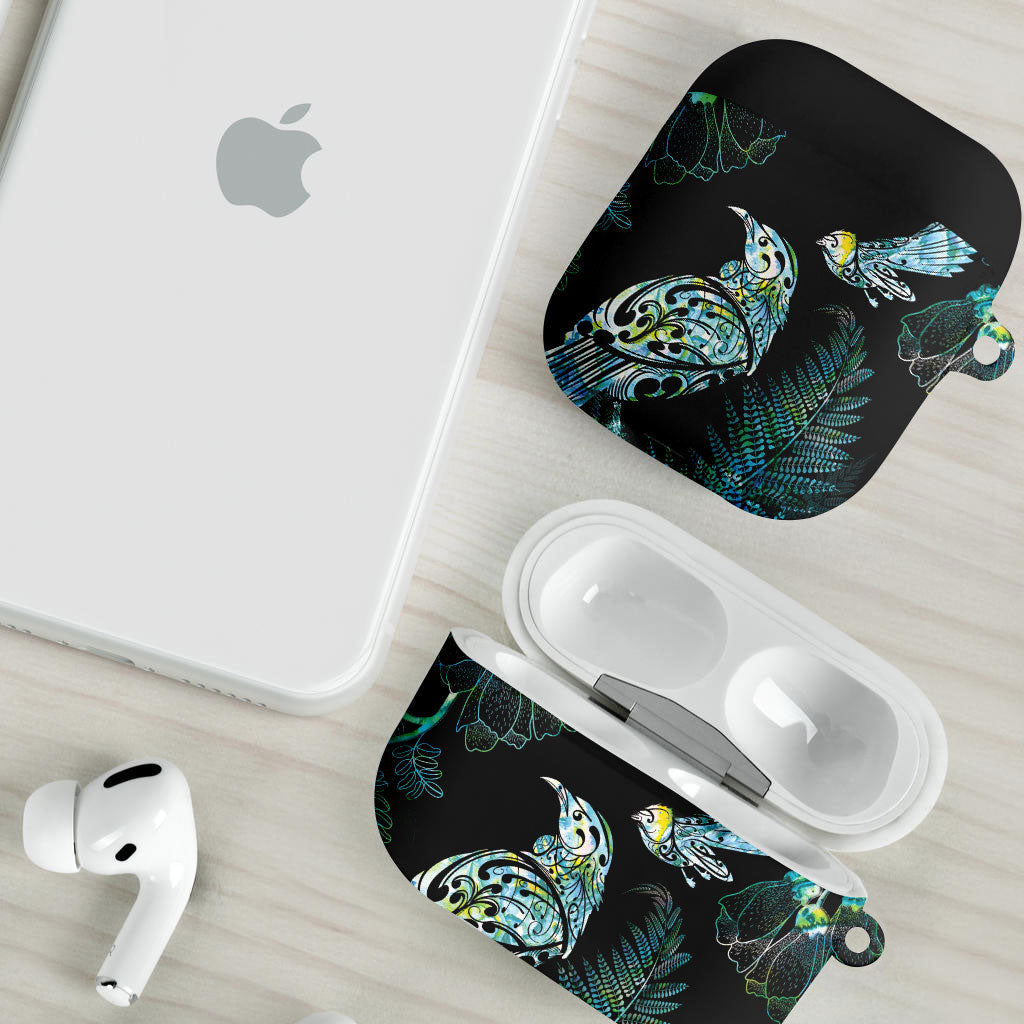 Aotearoa Maori Mahuru AirPods Case Spring Time - Paua Shell Green