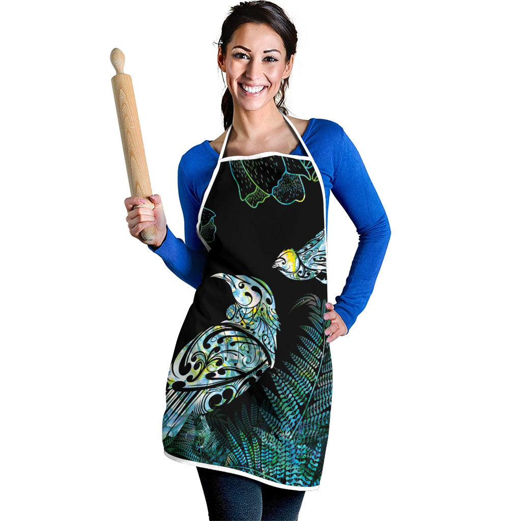 Aotearoa Maori Mahuru Apron Spring Time - Paua Shell Green