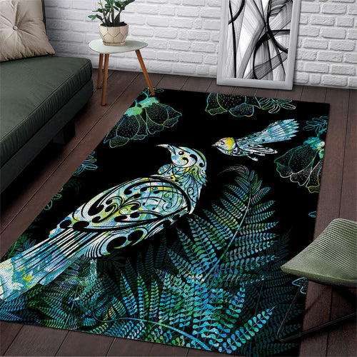 Aotearoa Maori Mahuru Area Rug Spring Time - Paua Shell Green
