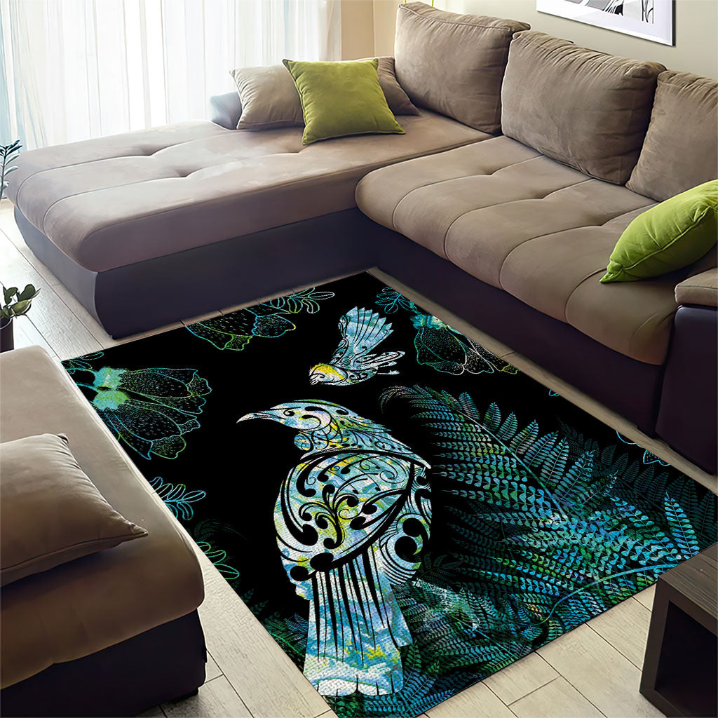 Aotearoa Maori Mahuru Area Rug Spring Time - Paua Shell Green
