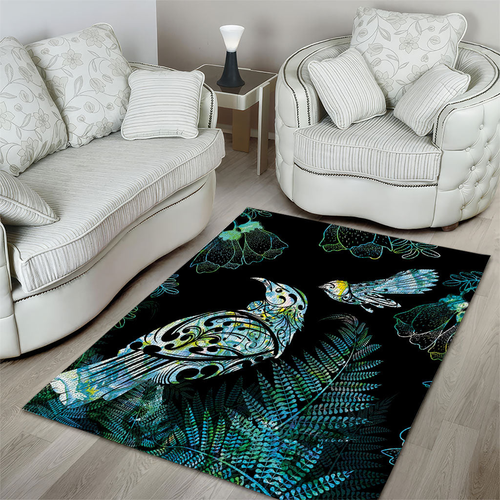 Aotearoa Maori Mahuru Area Rug Spring Time - Paua Shell Green