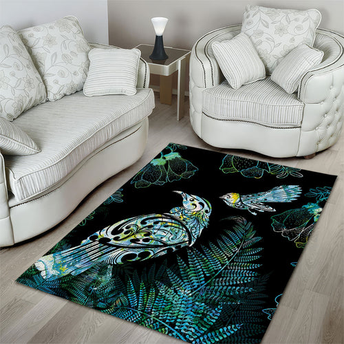 Aotearoa Maori Mahuru Area Rug Spring Time - Paua Shell Green