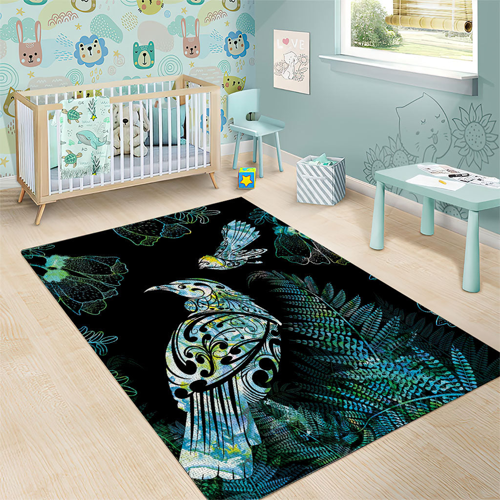 Aotearoa Maori Mahuru Area Rug Spring Time - Paua Shell Green