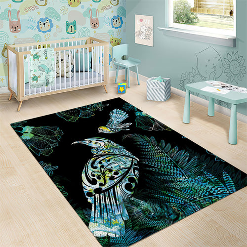 Aotearoa Maori Mahuru Area Rug Spring Time - Paua Shell Green