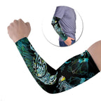 Aotearoa Maori Mahuru Arm Sleeves Spring Time - Paua Shell Green