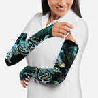 Aotearoa Maori Mahuru Arm Sleeves Spring Time - Paua Shell Green