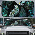 Aotearoa Maori Mahuru Auto Sun Shade Spring Time - Paua Shell Green