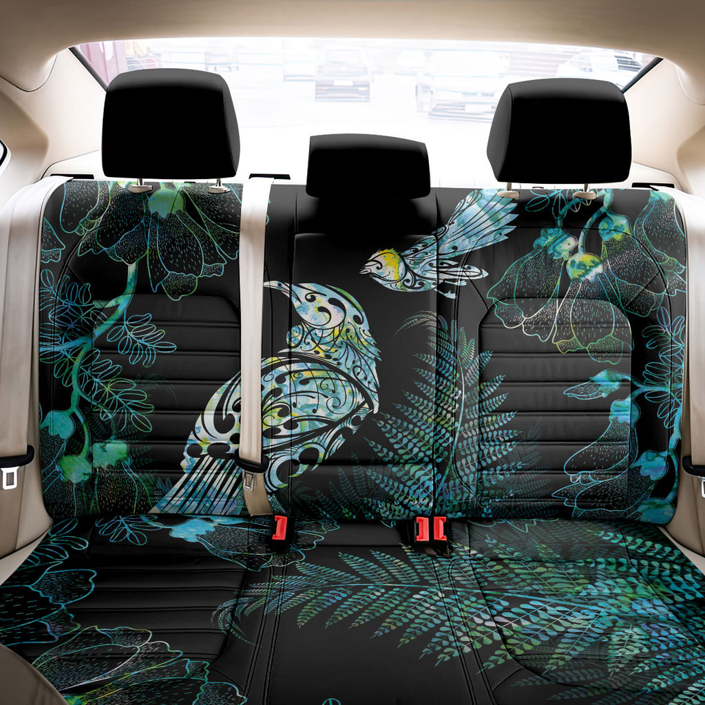 Aotearoa Maori Mahuru Back Car Seat Cover Spring Time - Paua Shell Green