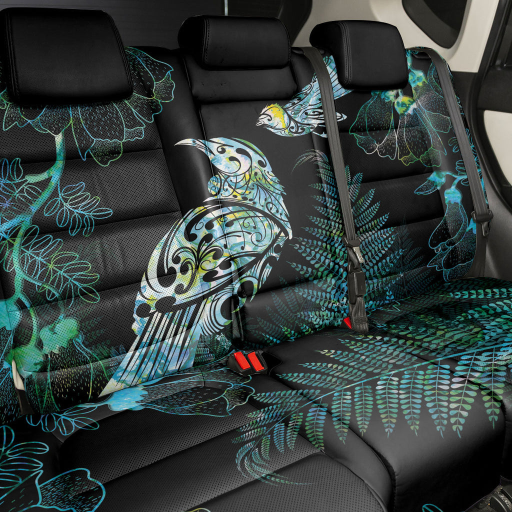 Aotearoa Maori Mahuru Back Car Seat Cover Spring Time - Paua Shell Green